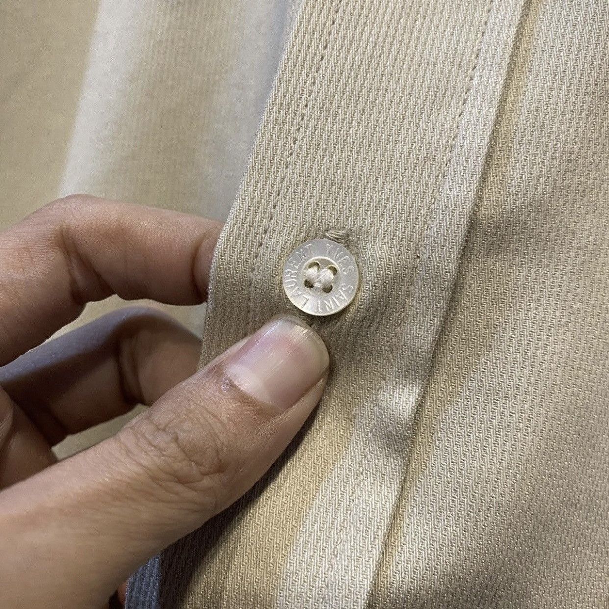 Yves Saint Laurent Vintage Yves Saint Laurent Beige Button Up Shirt Archive YSL Size US L / EU 52-54 / 3 - 6 Thumbnail