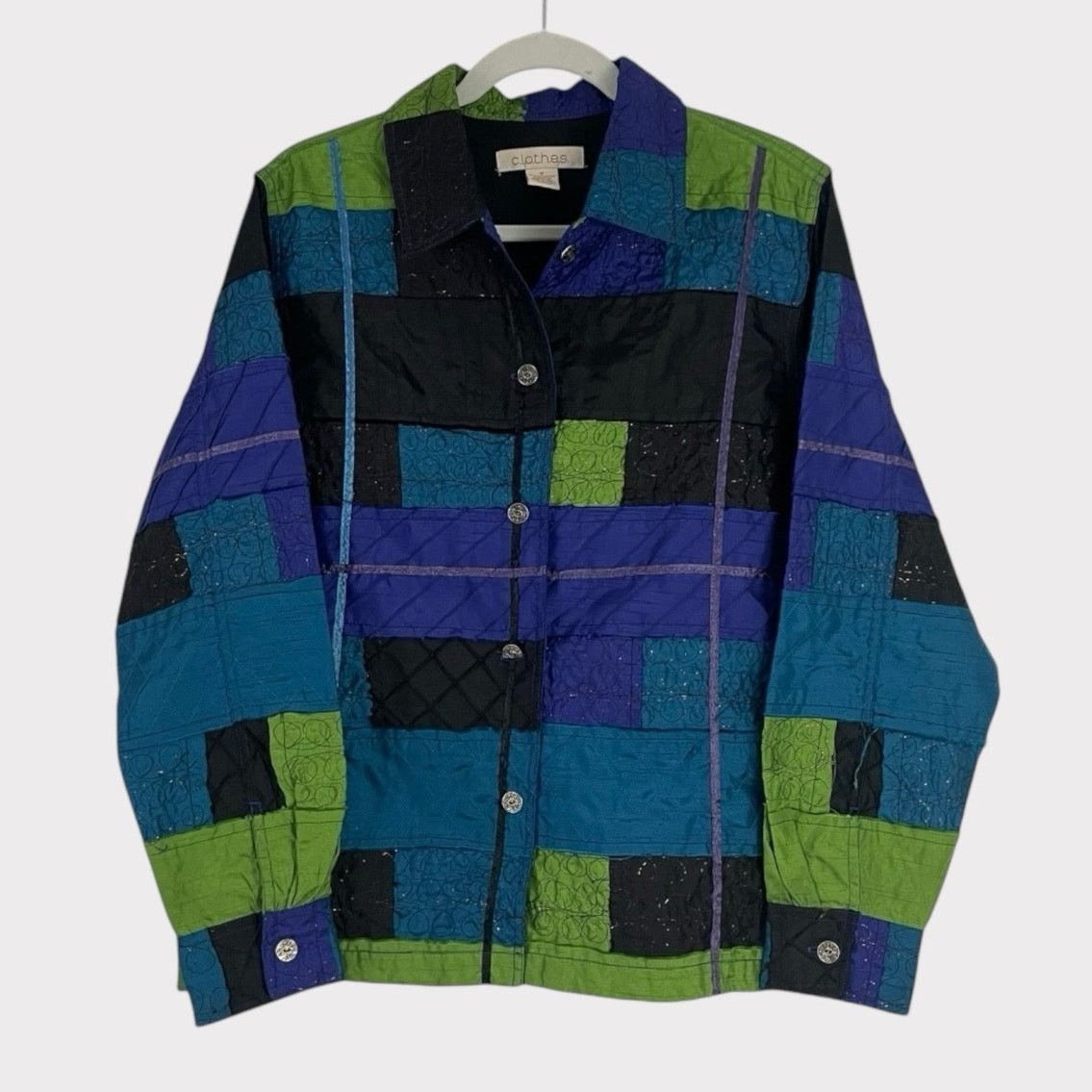 Other c.l.o.t.h.e.s. Vintage Blue & Green Embroidered Jacket Size US M / EU 48-50 / 2 - 1 Thumbnail
