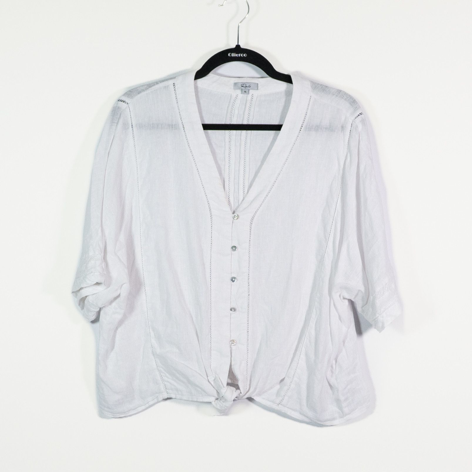 Rails Thea White Lace Detail Linen