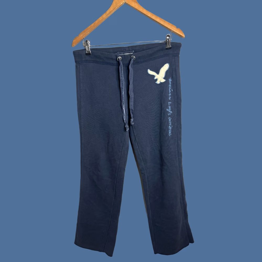 American Eagle Outfitters American Eagle Outfitters Pants Womens Y2K Baggy Logo Sweatpants Blue XS/S Regular Pockets Elastic Waist Size 28" / US 6 / IT 42 - 1 Thumbnail