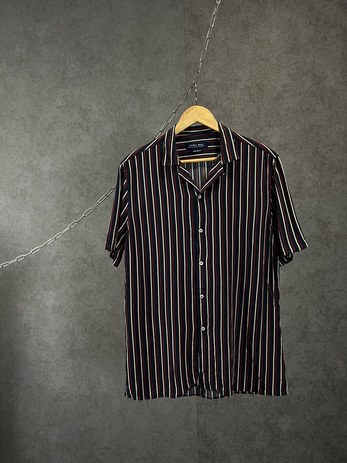 Zara Zara Man Hawaiian striped shirt Size US M / EU 48-50 / 2 - 1 Thumbnail