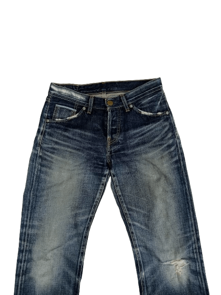 Levi's Vintage Clothing Levis Selvedge Distressed Jeans Blue Denim Size US 29 - 3 Thumbnail