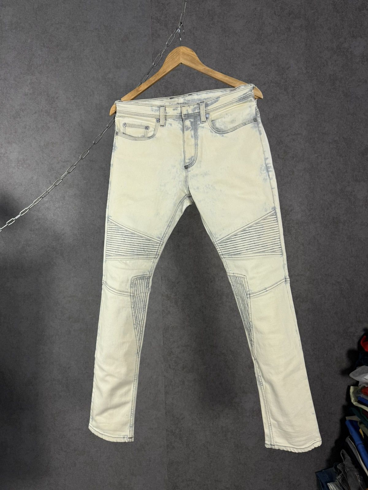 Neil Barrett Neil Barrett luxury designer biker “dirty” jeans Size US 31 - 1 Thumbnail