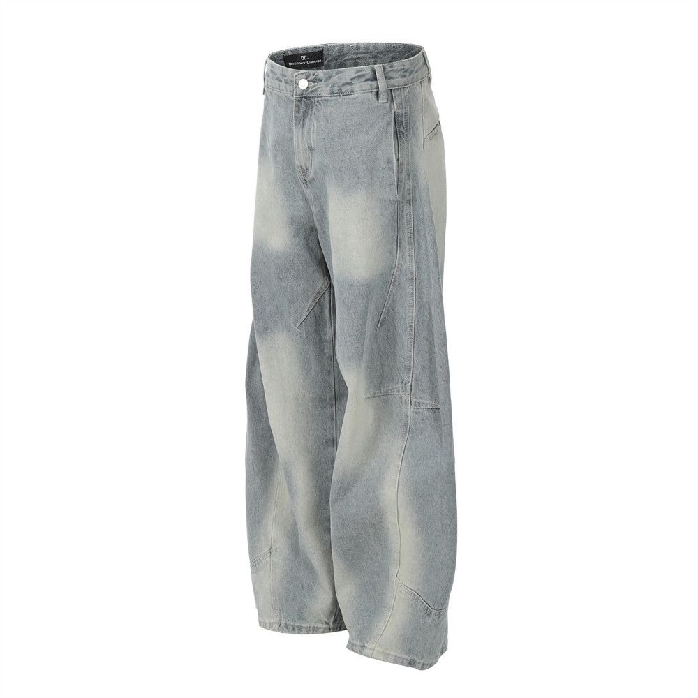 Japanese Brand × Jean Men's street loose washed wide-leg tie-dye scimitar jeans Size US 32 / EU 48 - 2 Thumbnail