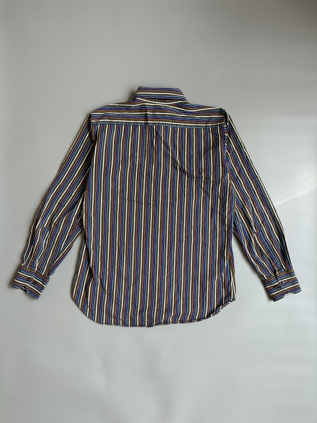 Etro Etro MultiColor Stripe Cotton Button Up Long Sleeve Shirt Size US S / EU 44-46 / 1 - 2 Thumbnail