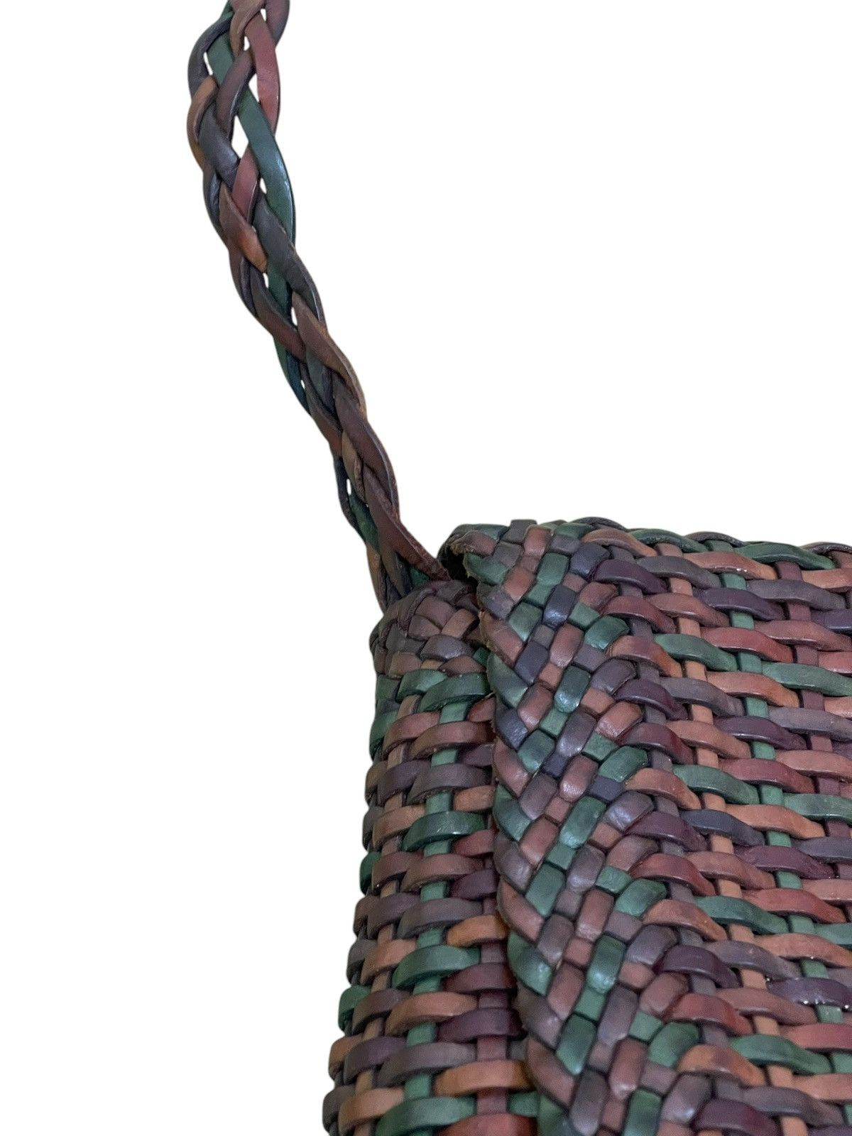 Genuine Leather Full Leather Woven Vtg Greta Italy Cross Body Bag 1🟩4 Size ONE SIZE - 11 Thumbnail