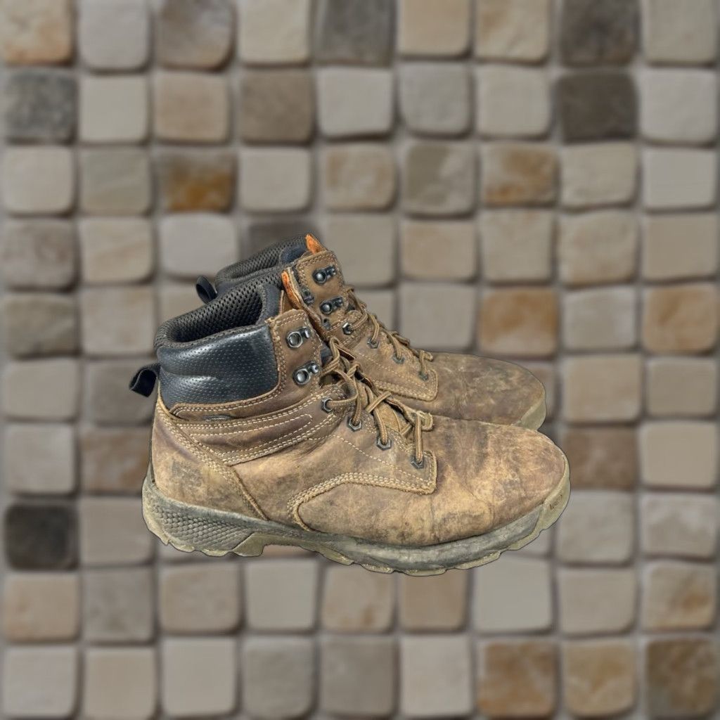 VINTAGE Timberland PRO Work Boots Men Size M Leather Brown