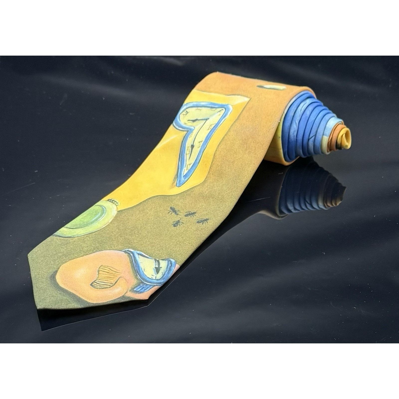 Ralph Marlin RALPH MARLIN "TIME WARP" tie Blue Tan Clock Ants Design Size ONE SIZE - 1 Thumbnail