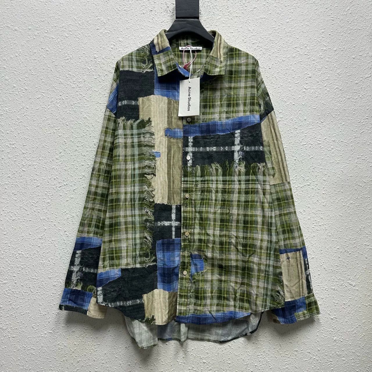 Acne Studios Acne Studios SS24 Mint Plaid Long-Sleeve Shirt Size US M / EU 48-50 / 2 - 1 Thumbnail