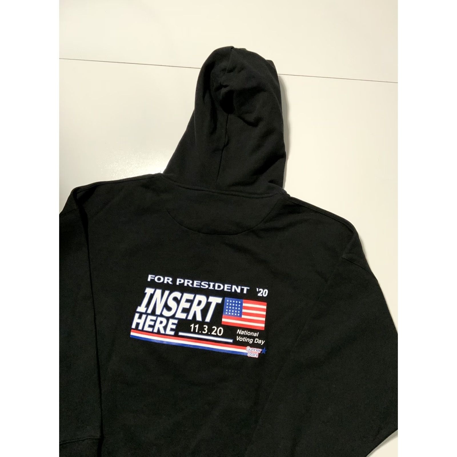 H&M NWT Gunner Stahl For President 2020 H&M Exclusive Black Terry Fleece Hoodie XL Mens Hoodie XL Black Pullover Fleece 58 Chest Size US XL / EU 56 / 4 - 4 Thumbnail