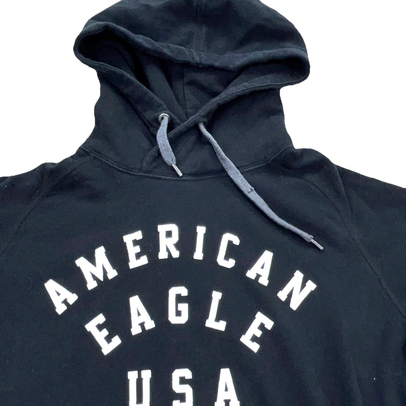 American Eagle Outfitters American Eagle Hoodie Men Medium Black White Sweatshirt Heavy USA Preppy Modern Comfort Pullover Hooded Pockets Logo Classic Size US M / EU 48-50 / 2 - 3 Thumbnail