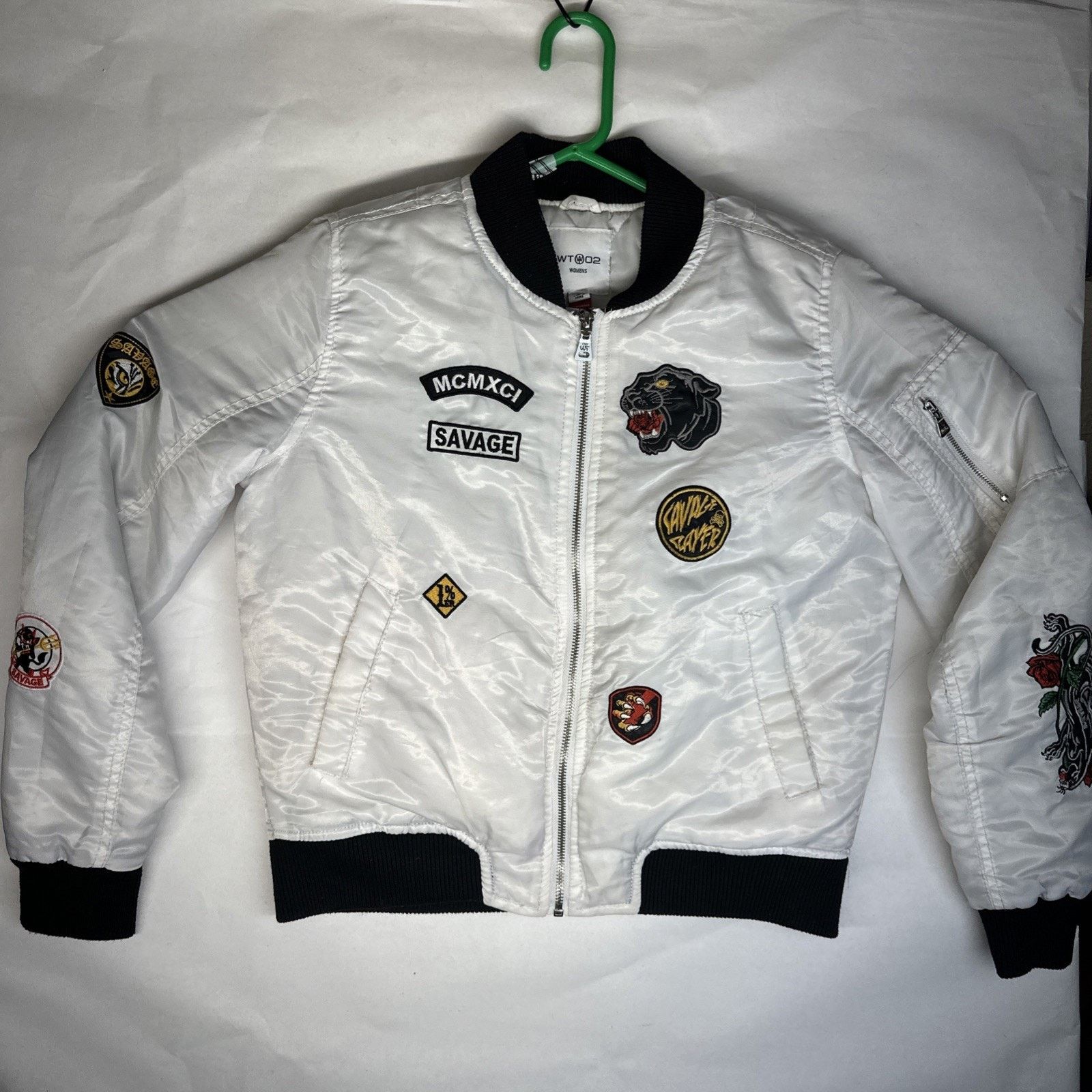 & Other Stories WT02 Flight Pilot Jacket Bomber White Womens Small Size US S / EU 44-46 / 1 - 5 Thumbnail