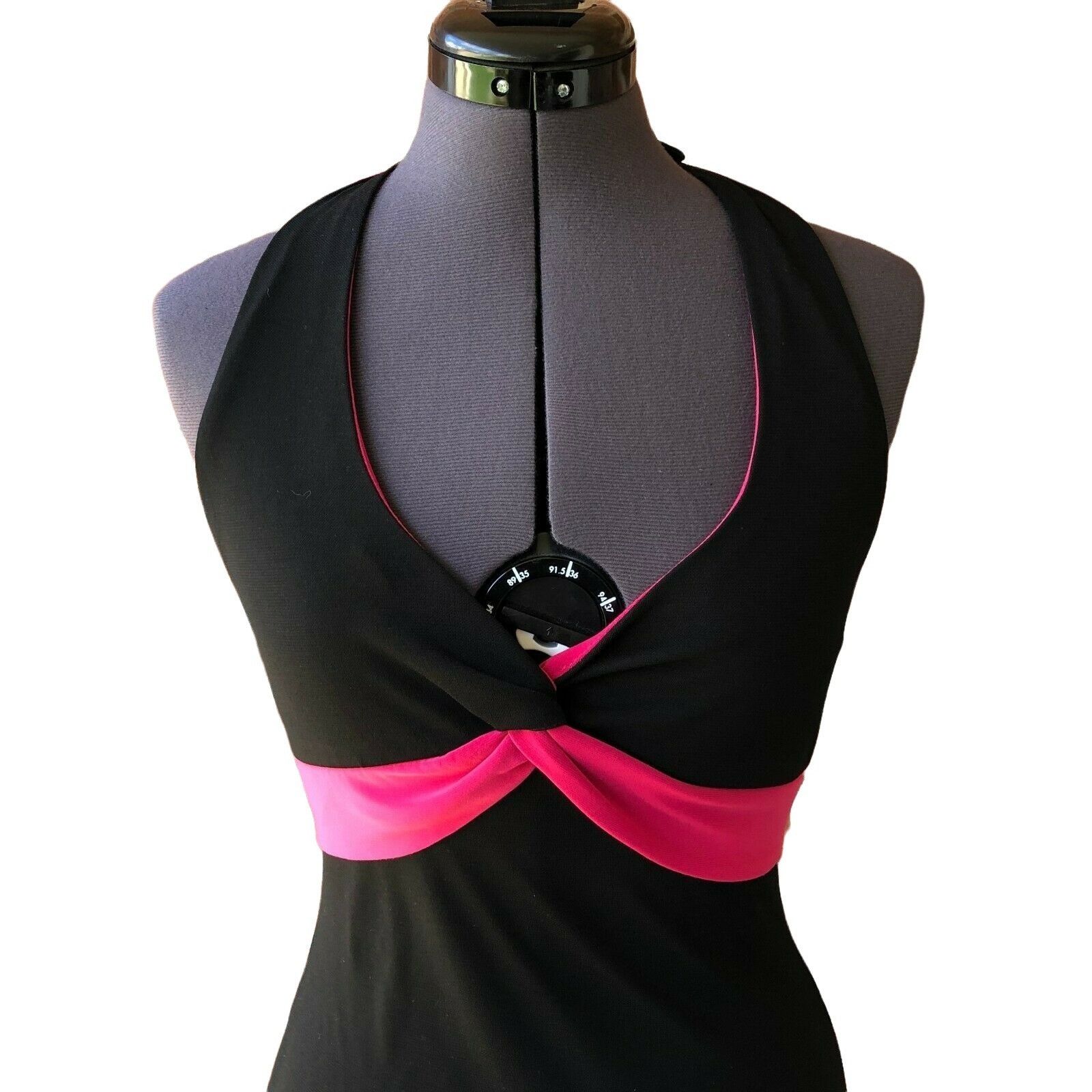 Other B. Darlin Women's Halter Dress Black/Pink Size 5/6 V-Neck Kn Size S / US 4 / IT 40 - 2 Thumbnail
