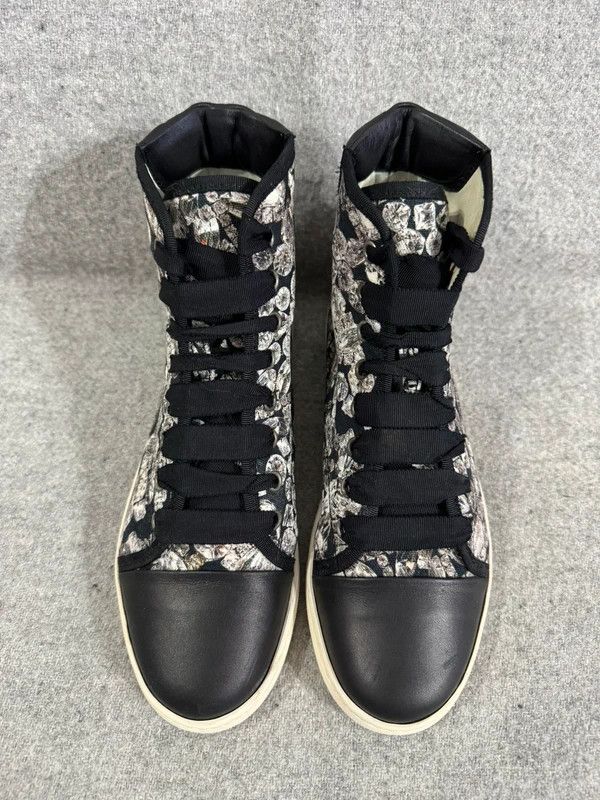 Lanvin Lanvin Jewels Diamond Print Leather Canvas High Sneakers 37 Size US 7 / IT 37 - 4 Thumbnail