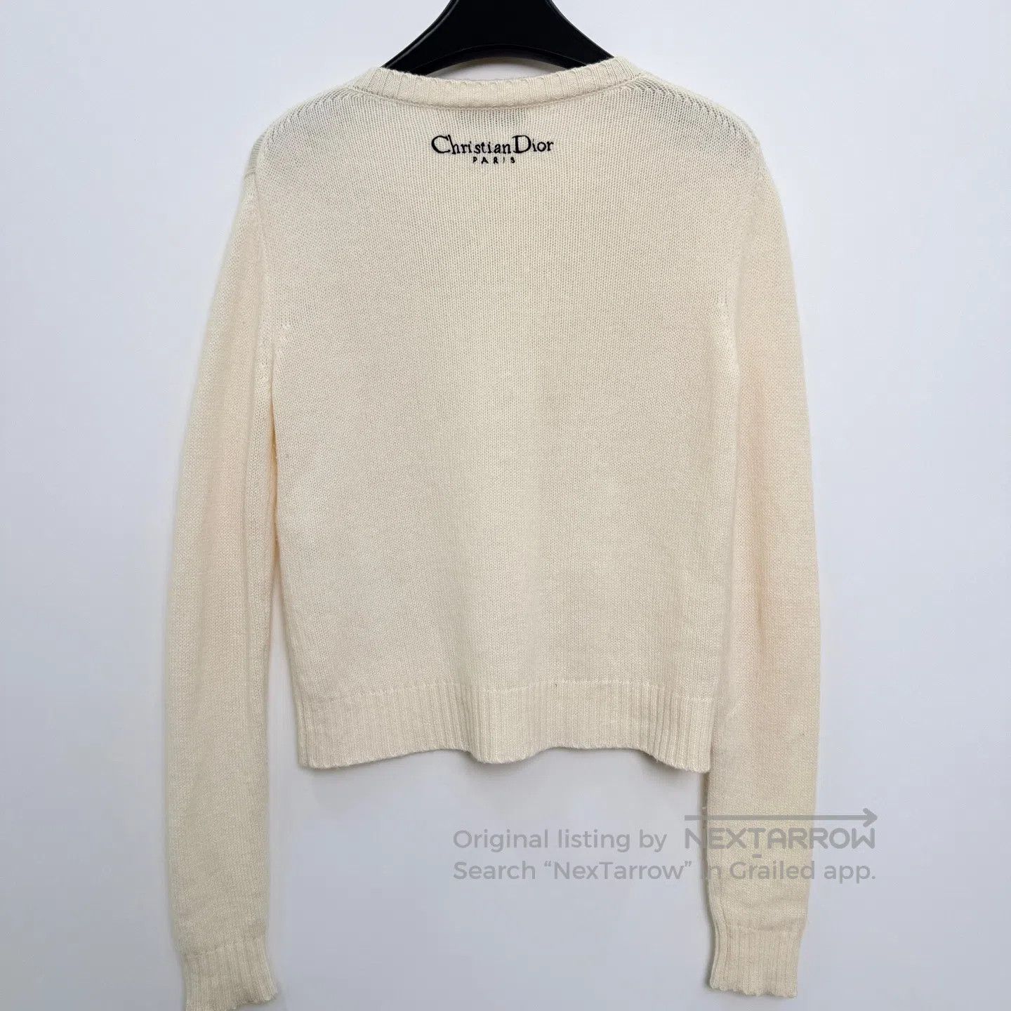 Dior Dior Ribbed Collar Pattern Embroidered Cashmere Sweater| Size XS / US 0-2 / IT 36-38 - 3 Thumbnail