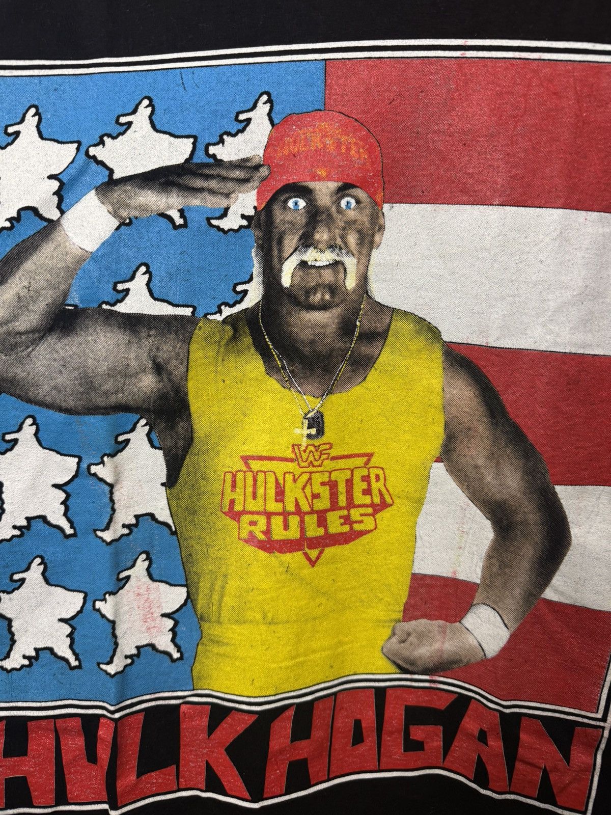 Vintage Vintage Rare 90s Hulk Hogan WWE WWF Tee USA Flag Wrestling Size US L / EU 52-54 / 3 - 2 Thumbnail