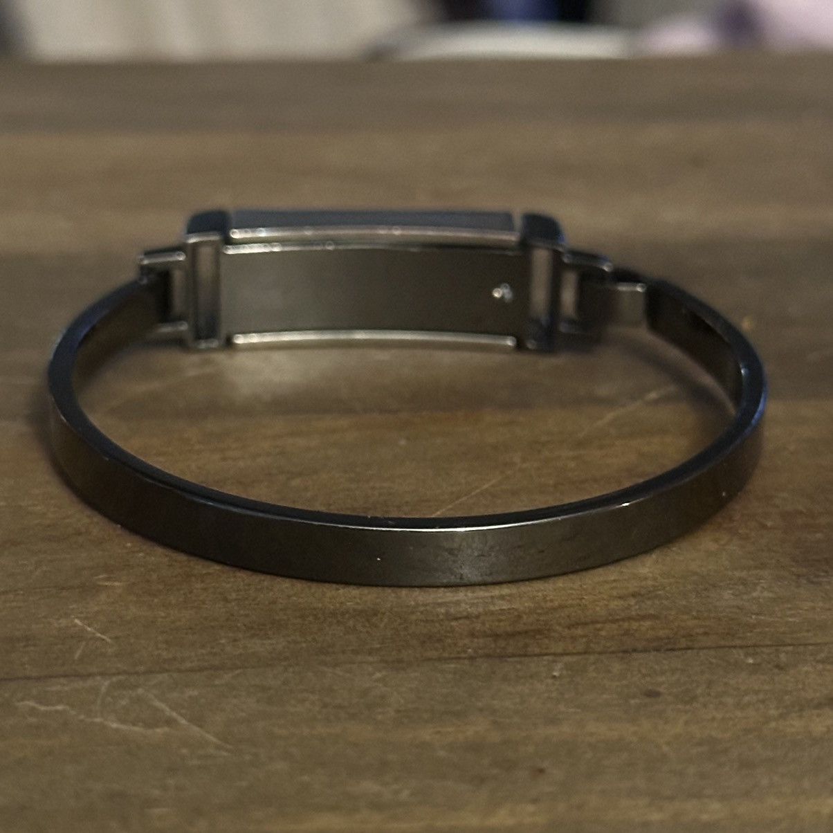Other Gunmetal rectangular crystal hinged bangle bracelet Size ONE SIZE - 5 Thumbnail