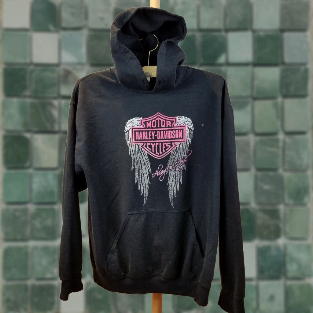 Harley Davidson VINTAGE Harley Davidson Wings Black Hoodie SZ MEDIUM Mens Hoodie Black 90s XL? Size US M / EU 48-50 / 2 - 1 Thumbnail