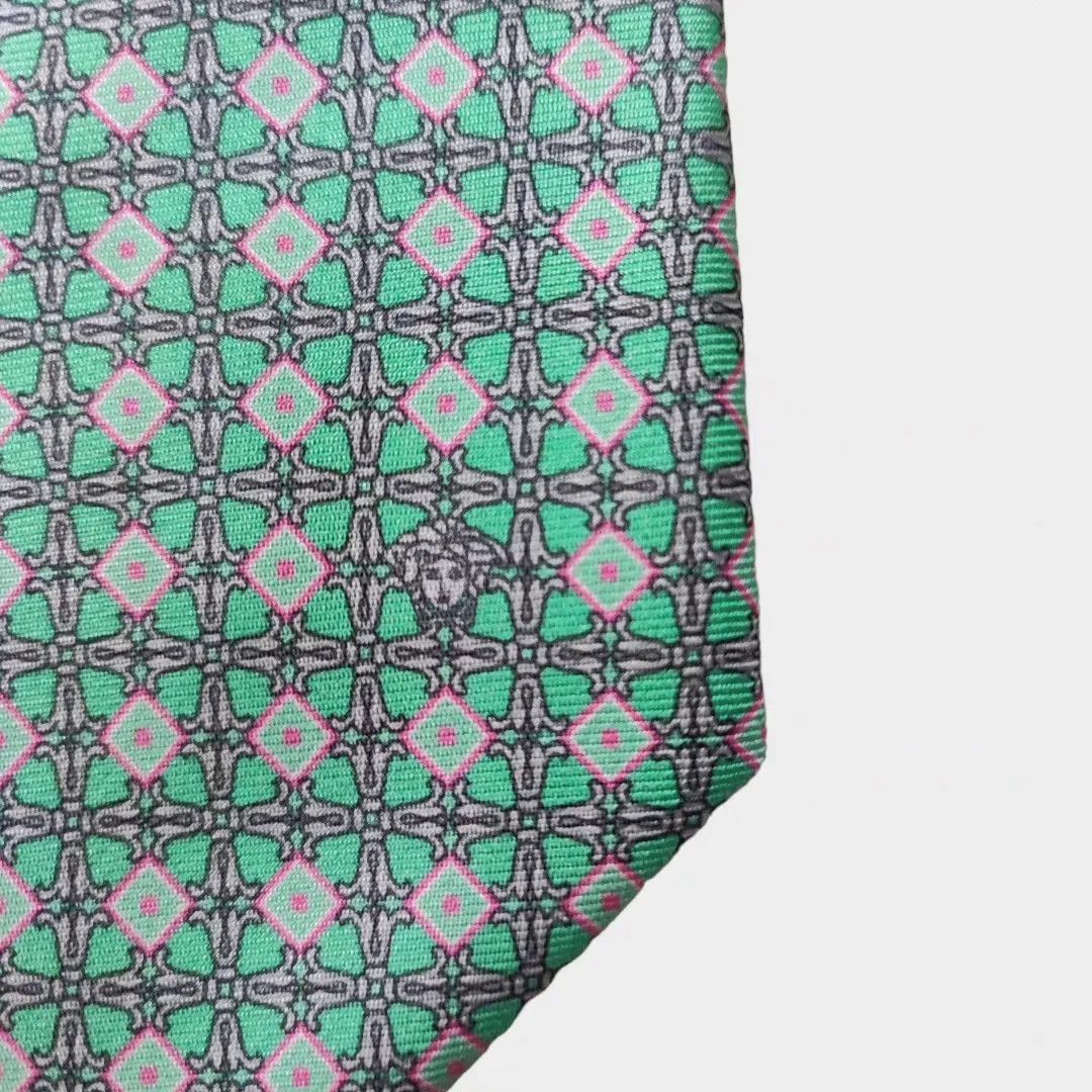 Versace Versace Italian silk tie geometric design - FASHIONELLA Size ONE SIZE - 7 Thumbnail