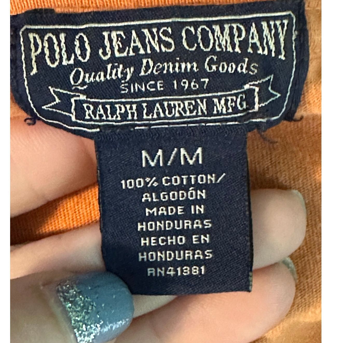 Polo Ralph Lauren Polo Jeans Company orange graphic long sleeves tee size M Size US M / EU 48-50 / 2 - 3 Thumbnail