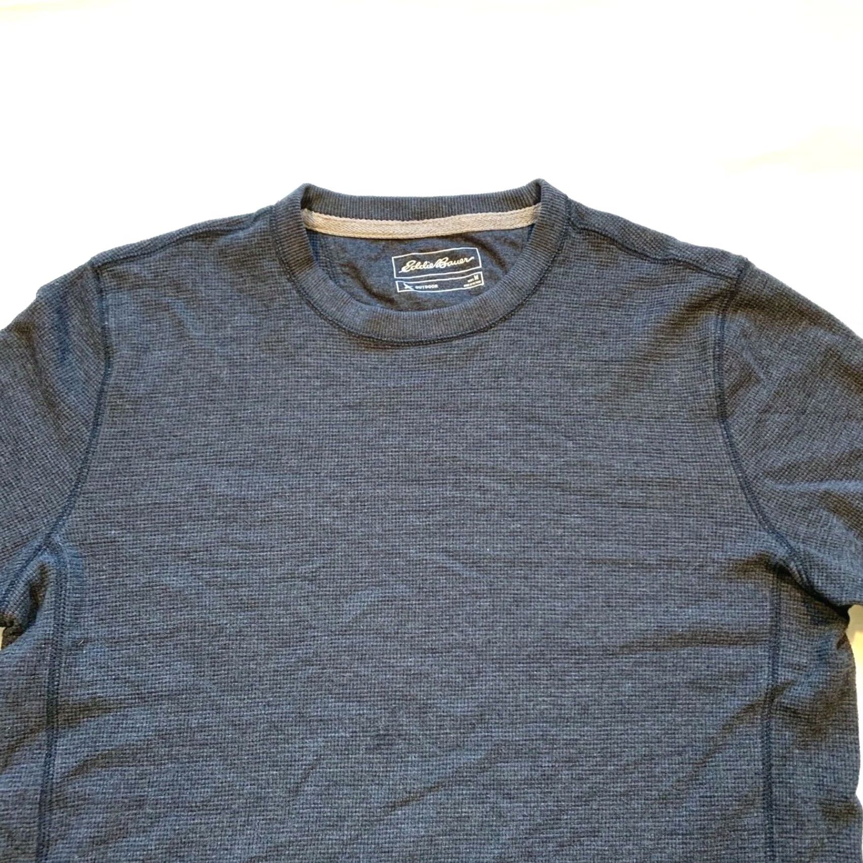 Eddie Bauer Eddie Bauer Outdoor Waffle Knit Thermal Pullover Sweater Crew Neck Gray M EUC Mens Shirt Size US M / EU 48-50 / 2 - 2 Thumbnail