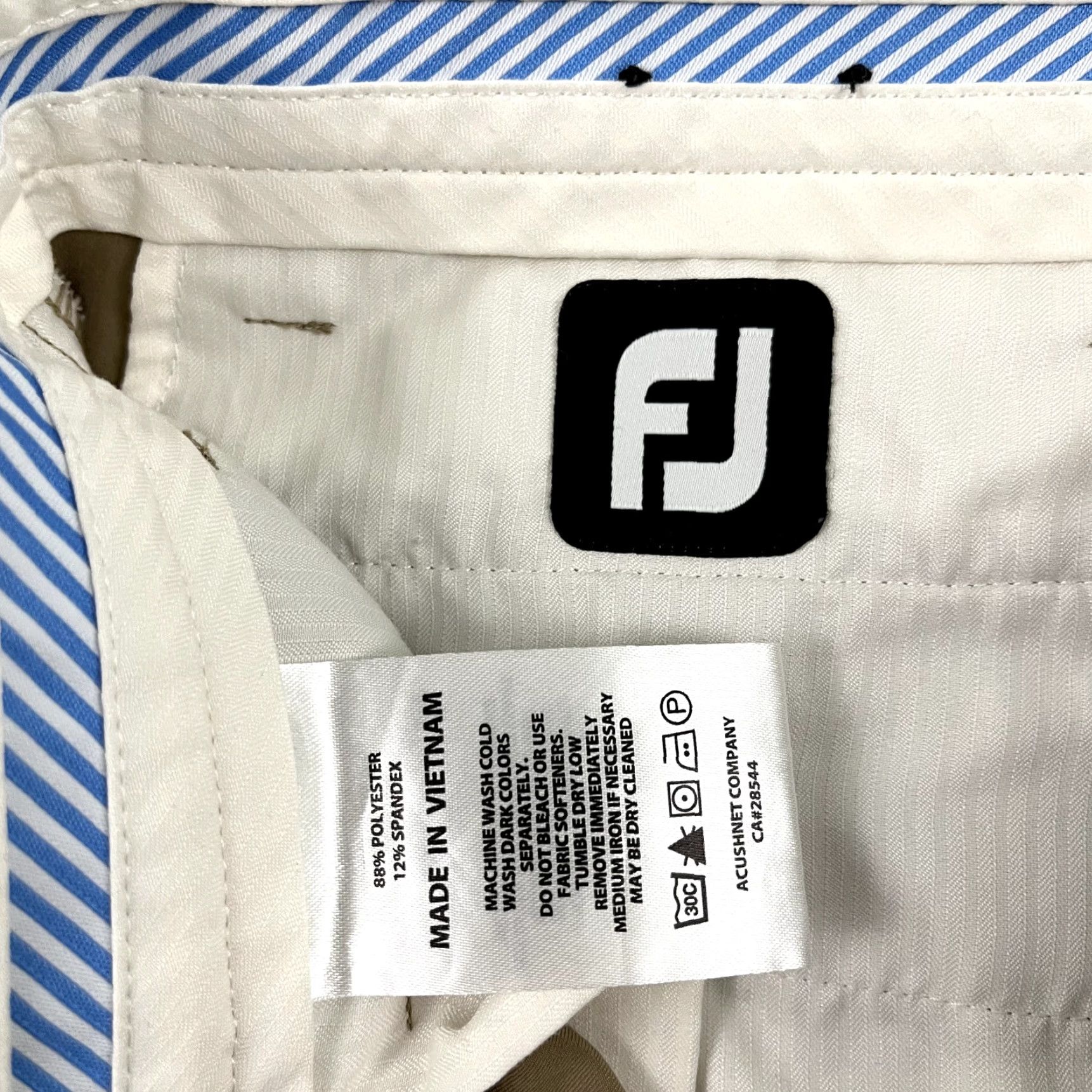 Footjoy FootJoy Pants Mens 32 x 32 Straight Leg Brown Golf Performance Trousers Pleated Size US 32 / EU 48 - 5 Thumbnail