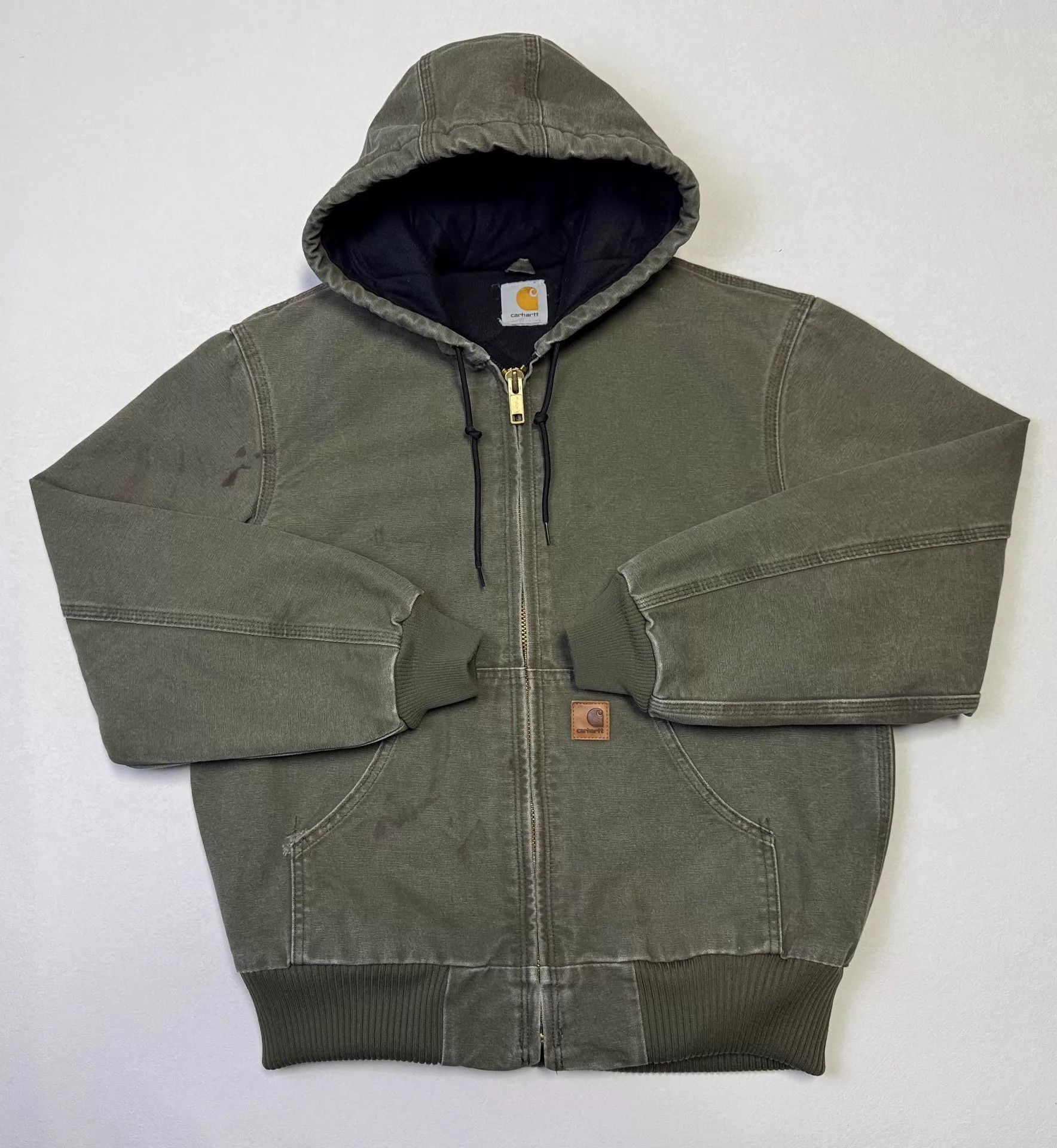Carhartt Vintage Carhartt J130 ARG Army Green S Hooded Work Jacket Size US S / EU 44-46 / 1 - 1 Thumbnail