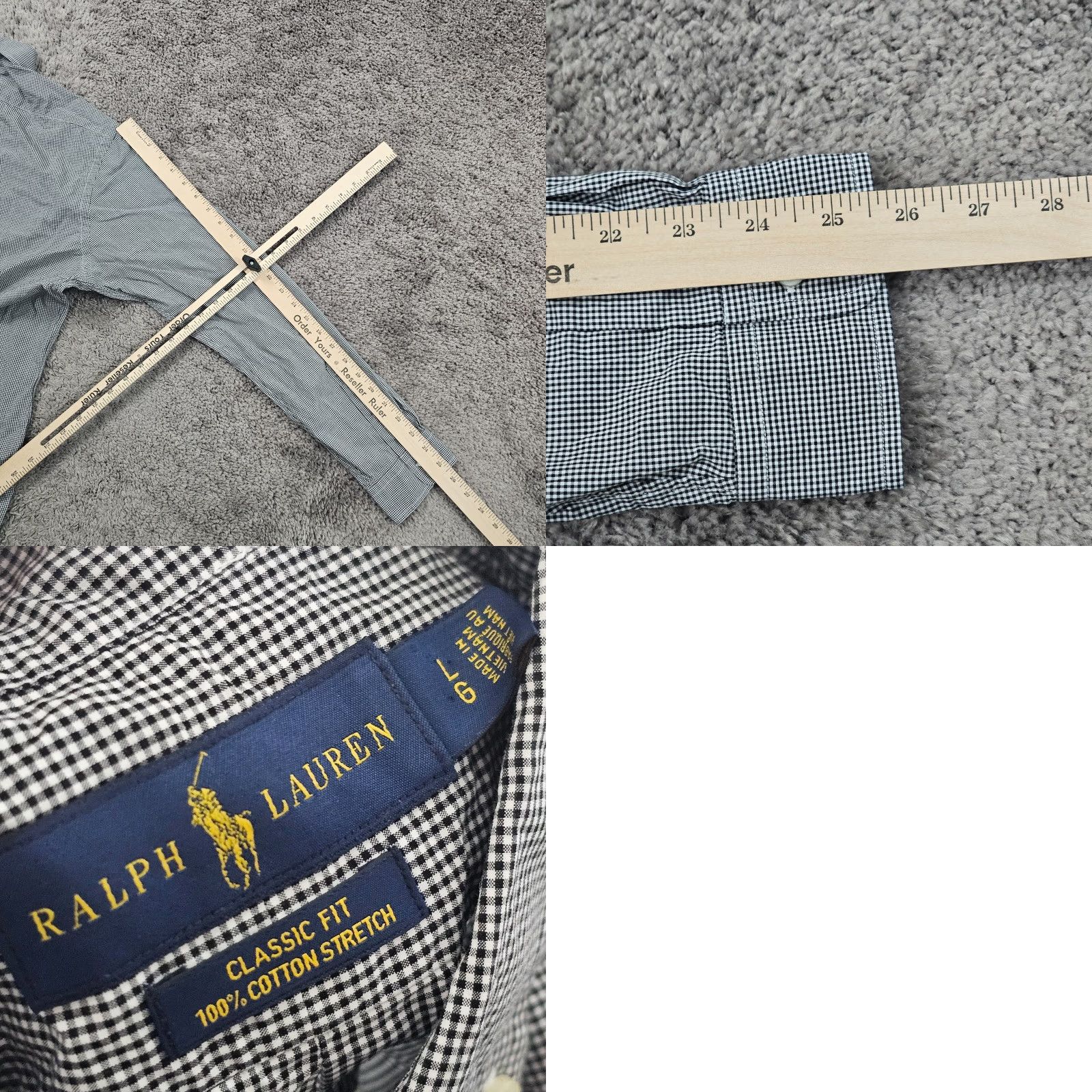 Polo Ralph Lauren Polo Ralph Lauren Shirt Men L Black Check Long Sleeve Button-Down Pony Emblem Classic Fit Cotton Size US L / EU 52-54 / 3 - 8 Thumbnail