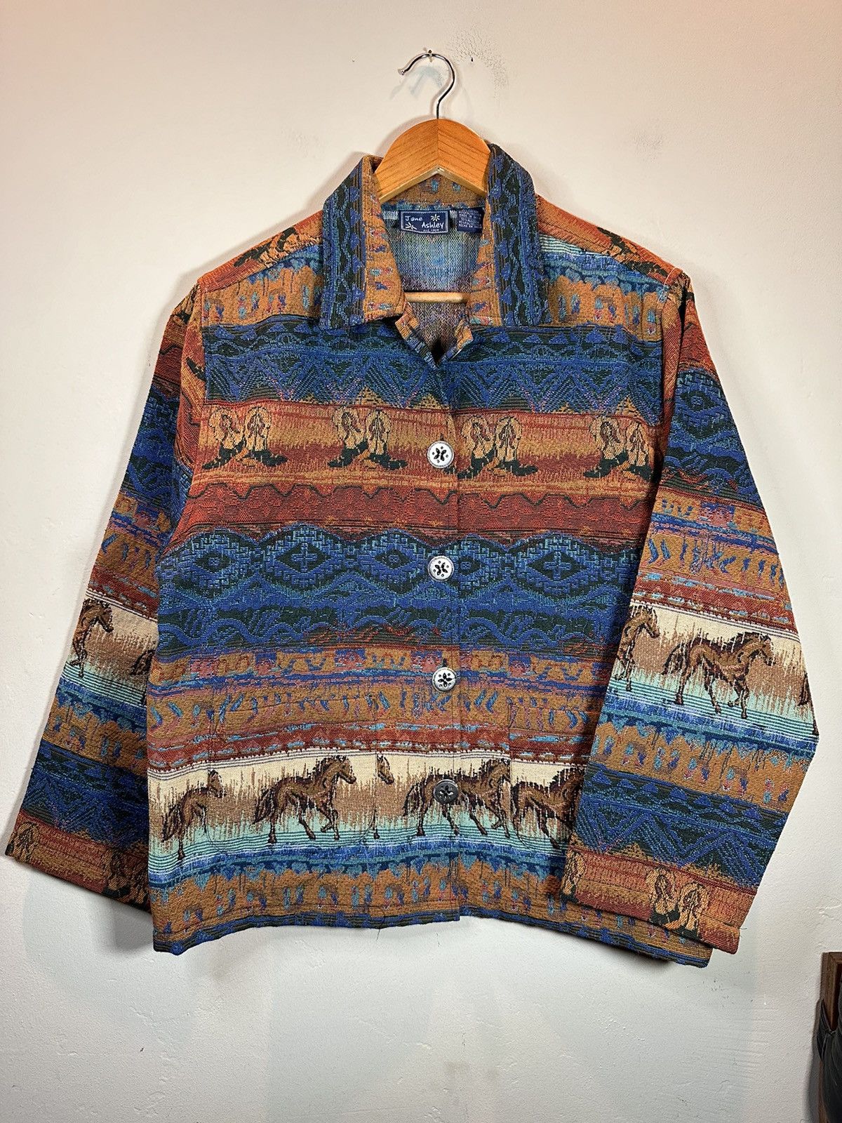 Vintage RARE Vintage Western Cowboy Horse Tapestry Embroidery Jacket Size US M / EU 48-50 / 2 - 1 Thumbnail