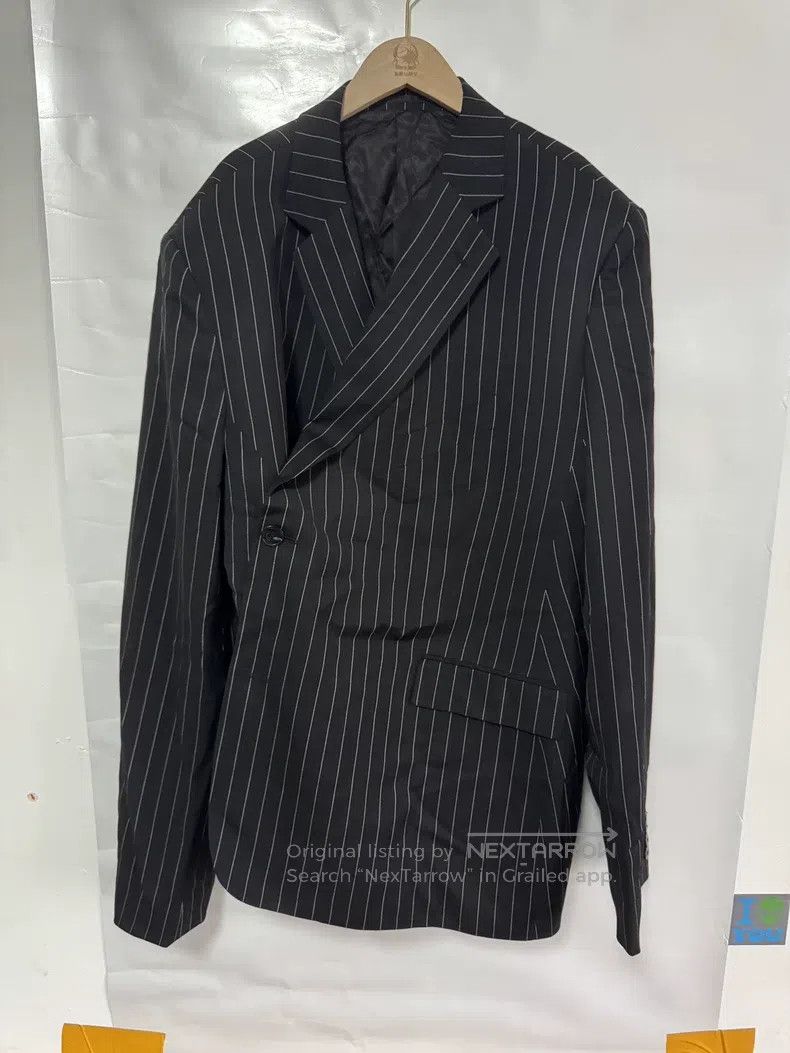 Martine Rose Martine Rose Black Thin Striped Suit Size 46R - 2 Thumbnail