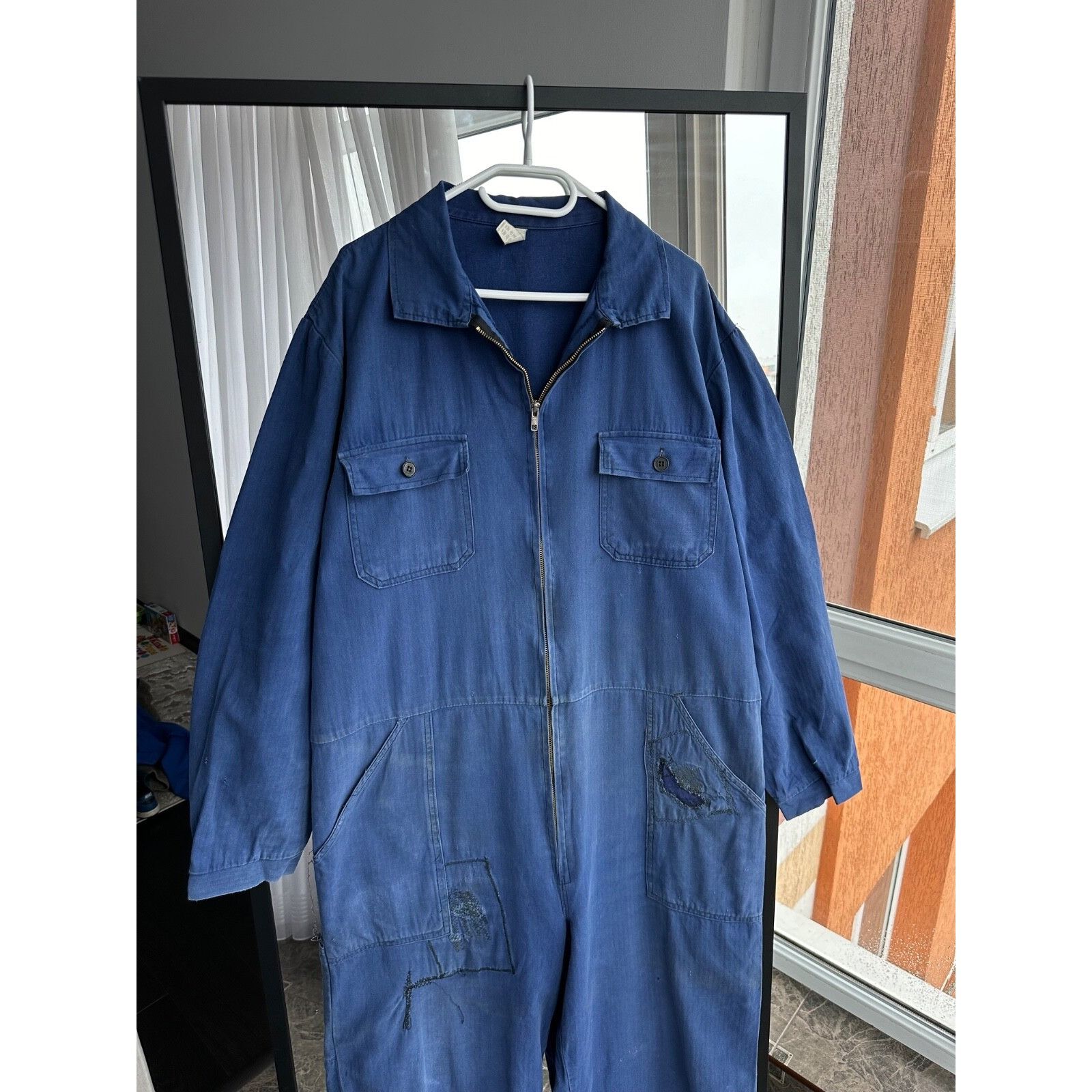 Vintage VTG Sanfor 70s French Workwear Distressed Jumpsuit Overall Size US 36 / EU 52 - 2 Thumbnail