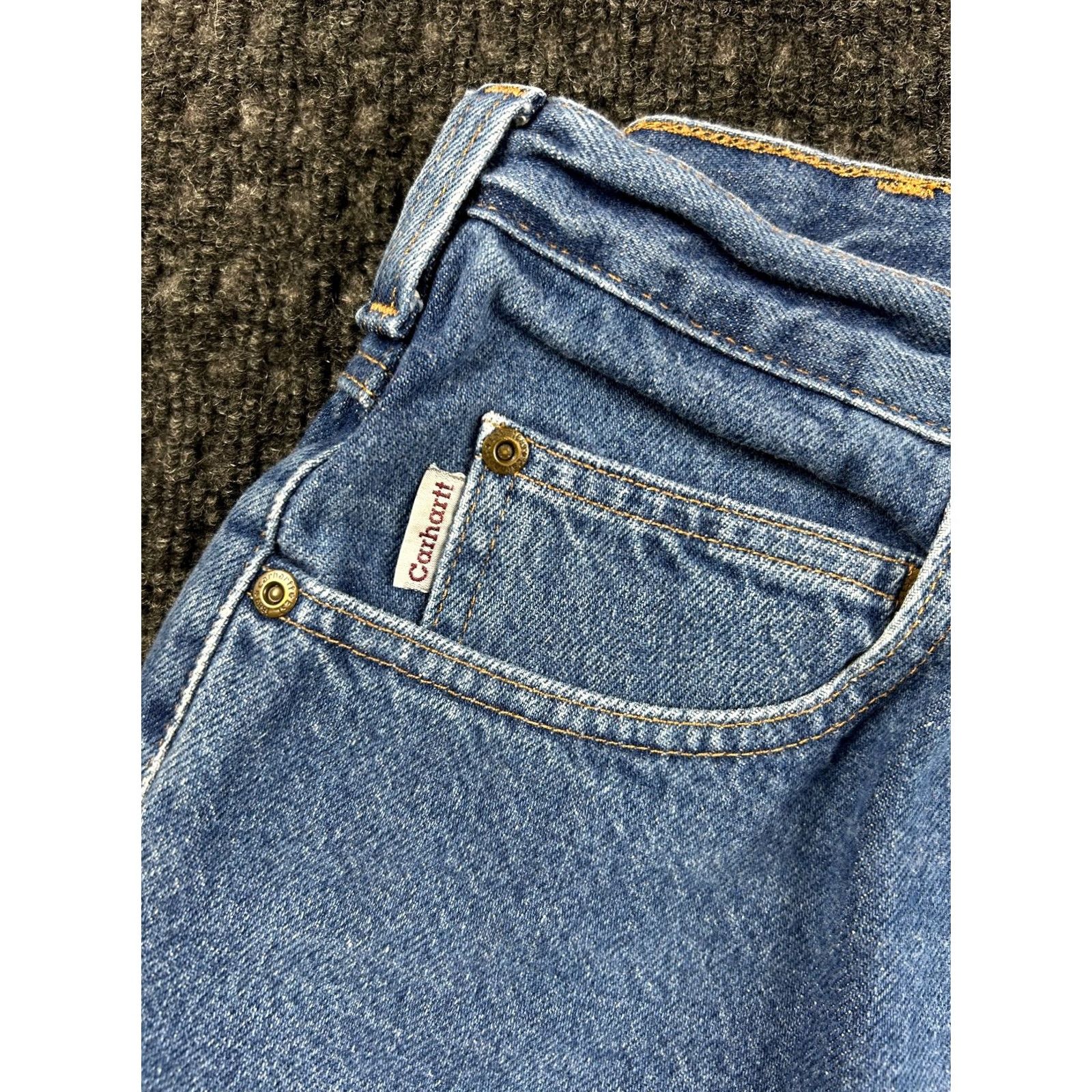 Carhartt VINTAGE Carhartt Jeans Relaxed Fit 36 x 32 Distressed 90s Grunge Logo Blue Mens Jeans Size US 36 / EU 52 - 4 Thumbnail