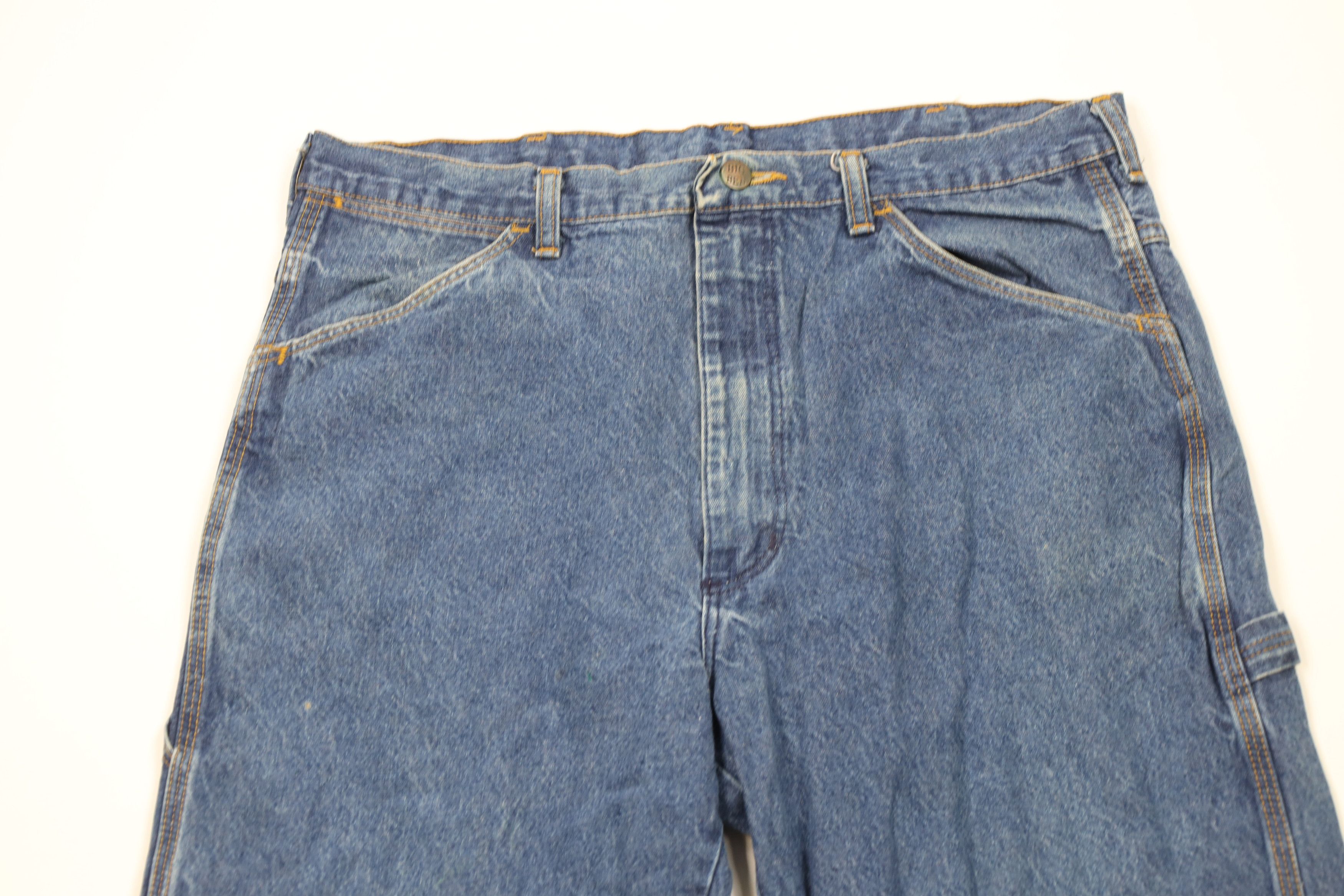 Vintage Vintage 90s Streetwear Workwear Wide Leg Dungaree Jeans USA Size US 36 / EU 52 - 2 Thumbnail