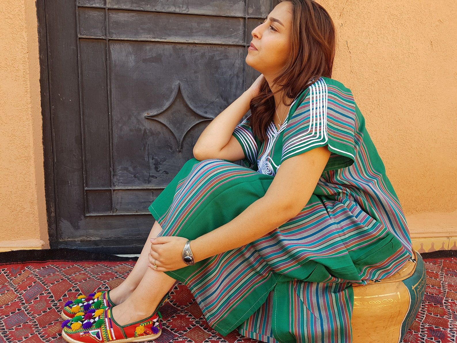 Designer × Handmade Green Moroccan Kaftan Size ONE SIZE - 2 Thumbnail