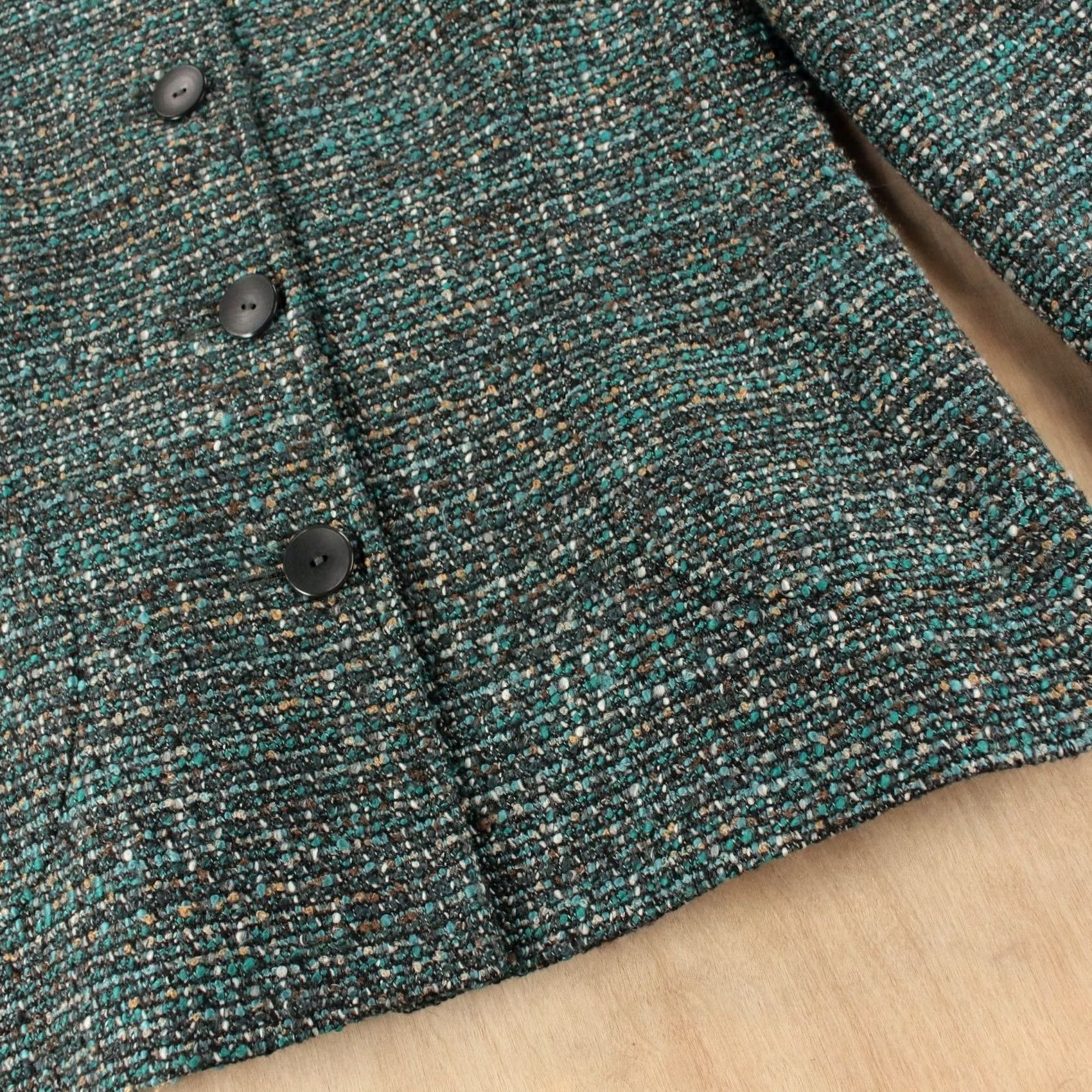 Zanella ZANELLA Italy Women multicolor chunky tweed acrylic blend knit fitted blazer jacket sz 2 Size XS / US 0-2 / IT 36-38 - 3 Thumbnail