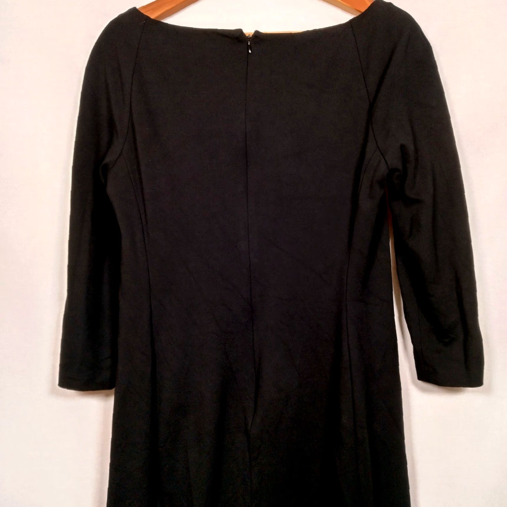 Ralph Lauren VINTAGE Lauren Ralph Lauren Sheath Dress Size 14 Black Stretch Rayon 3/4 Sleeve Square Neck Classic Professional Womens Size XL / US 12-14 / IT 48-50 - 4 Thumbnail