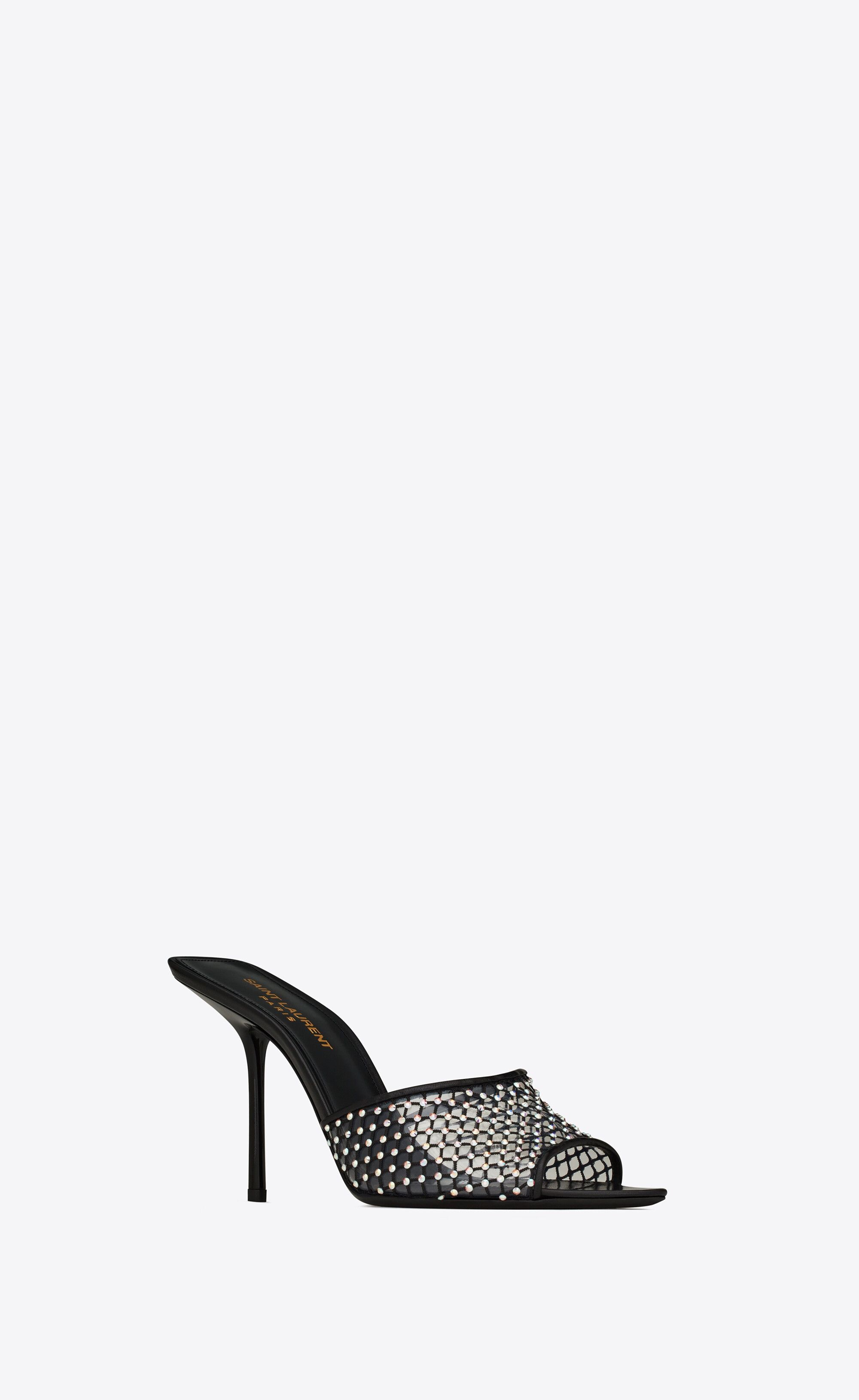 Saint Laurent Paris o1tp1o1224 Luz Mules In Mesh in Black Size US 8.5 / IT 38.5 - 2 Thumbnail