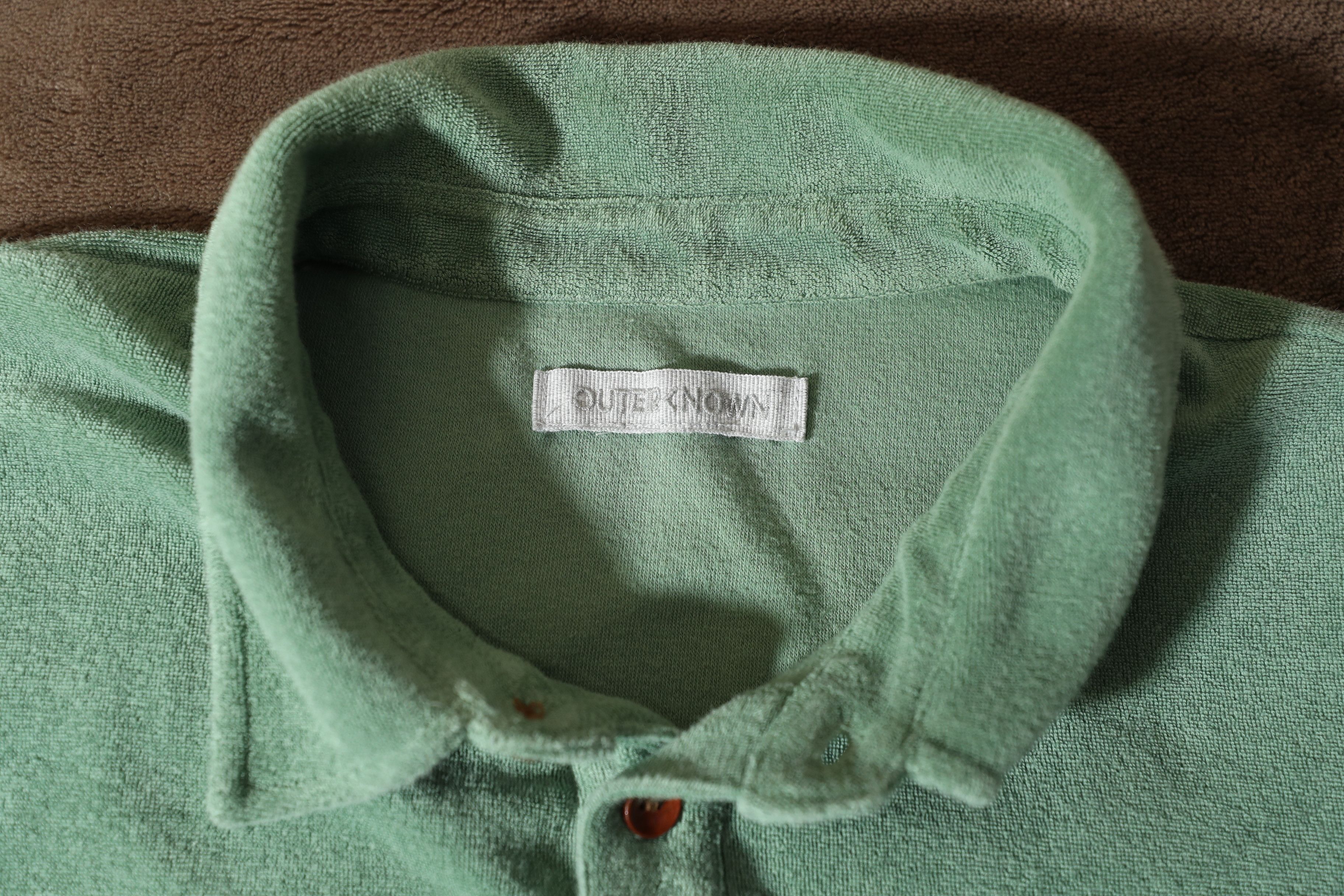 Outerknown Outerknown Hightide Green Terry Cloth Polo Shirt (L) Size US L / EU 52-54 / 3 - 8 Thumbnail