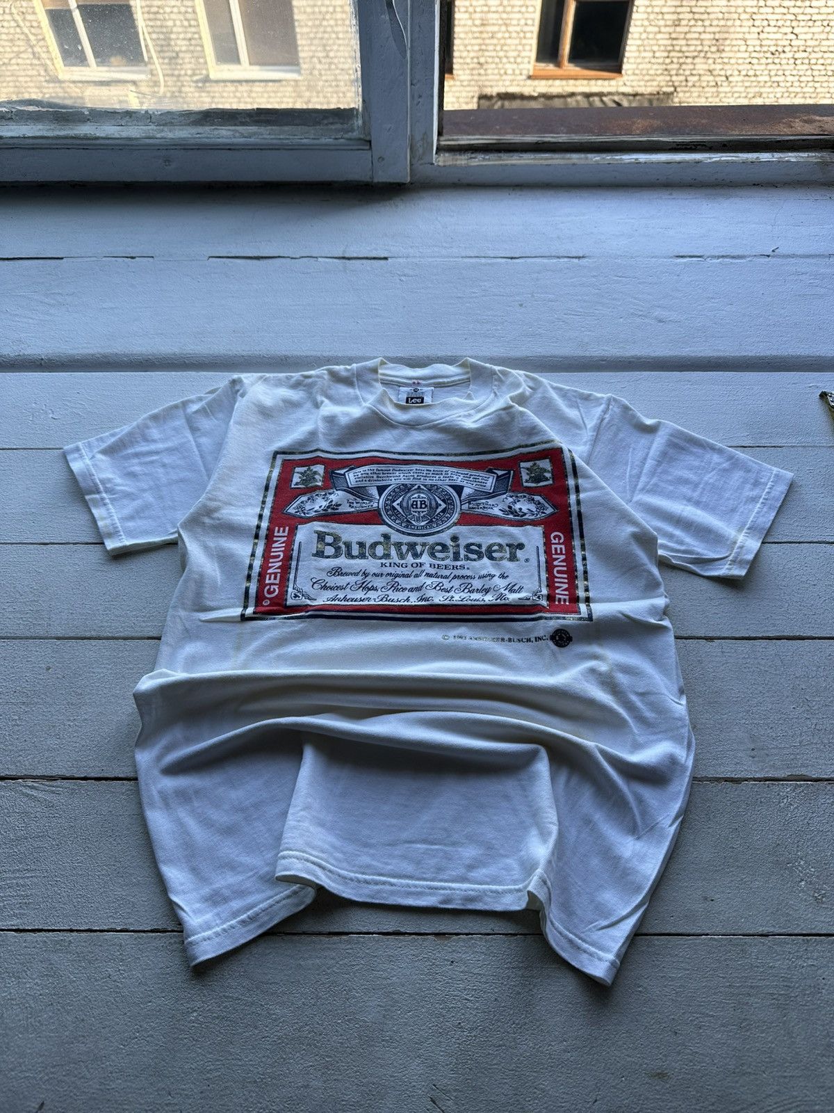 Budweiser 🚨1992 BUDWEISER VNTG BEER T Shirt Coors Corona Carlsberg Size US M / EU 48-50 / 2 - 1 Thumbnail