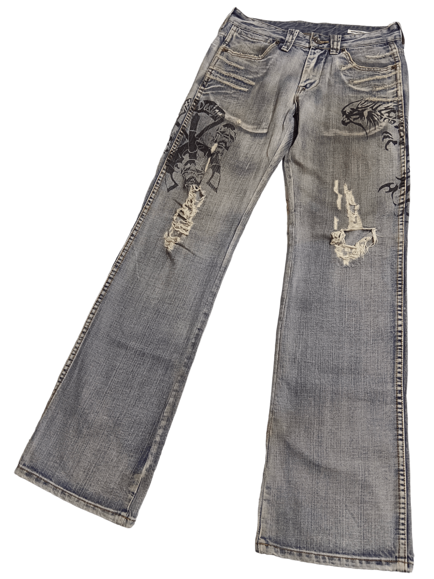 【入手困難】semanticdesign flare denim y2k Japanese Brand × semanticdesign Semantic Design Tri-Zip