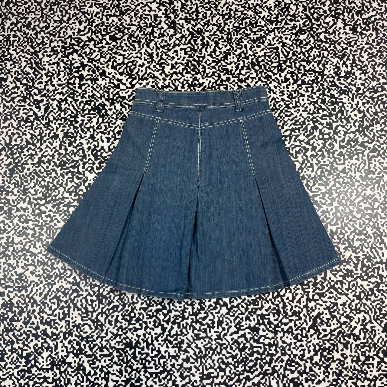 Japanese Brand Vintage Y2K Japanese Denim Flared Midi Skirt Retro Style Size 28" / US 6 / IT 42 - 4 Thumbnail
