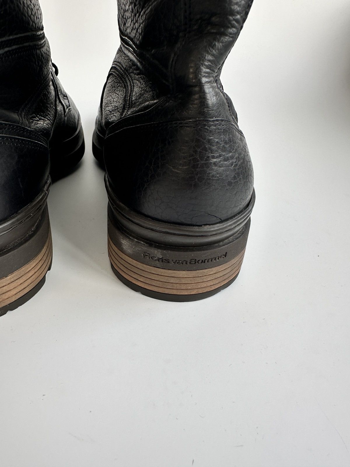 Floris van Bommel Floris van Bommel 10601 Black Leather Combat Boots Lace-up Size US 11 / EU 44 - 7 Thumbnail