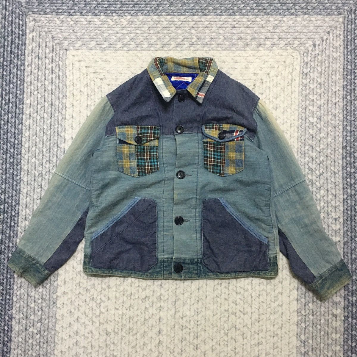 HOLLYWOOD RANCH MARKET Rare HR Market Artisanal Patchwork Denim Jacket Size US S / EU 44-46 / 1 - 1 Thumbnail