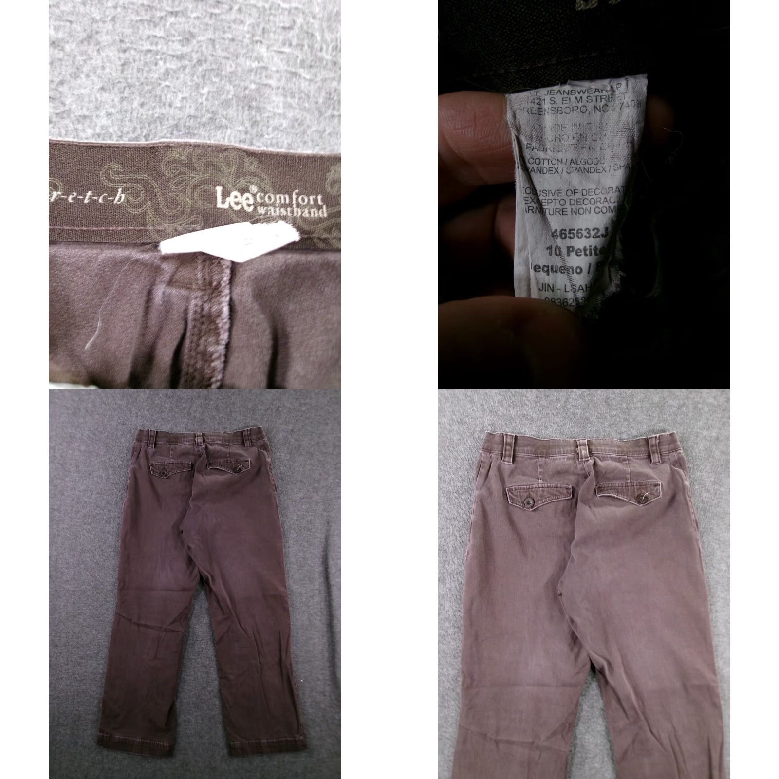 Lee Lee Pants Women 10 Petite Brown Chino Straight Leg Office Casual Comfortable Waistband 28in Inseam Womens Petite Brown Lee Pant 10P Size 32" / US 10 / IT 46 - 8 Thumbnail