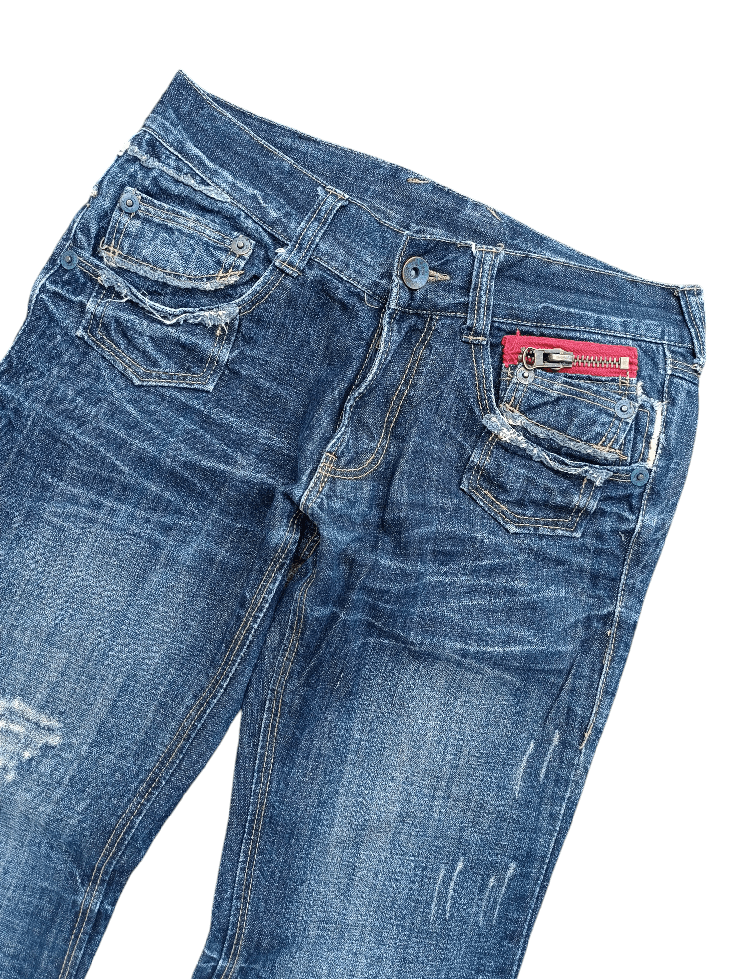 If Six Was Nine × Japanese Brand × Le Grande Bleu (L.G.B.) FLARED Distressed Japanese Brand RUSS-K Bootcut Denim Size US 30 / EU 46 - 14 Thumbnail