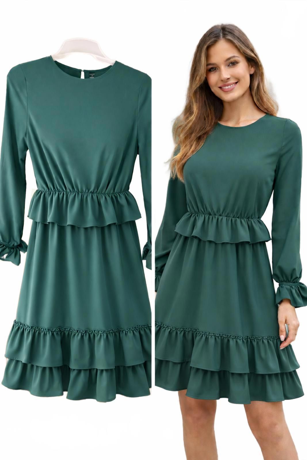 Other Dark green dress with a ruffle, Size M / US 6-8 / IT 42-44 - 1 Thumbnail