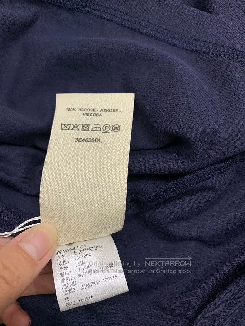 Hermes Hermes Navy blue pocket embroidered short sleeve Size XXS / US 00 / IT 34 - 6 Thumbnail