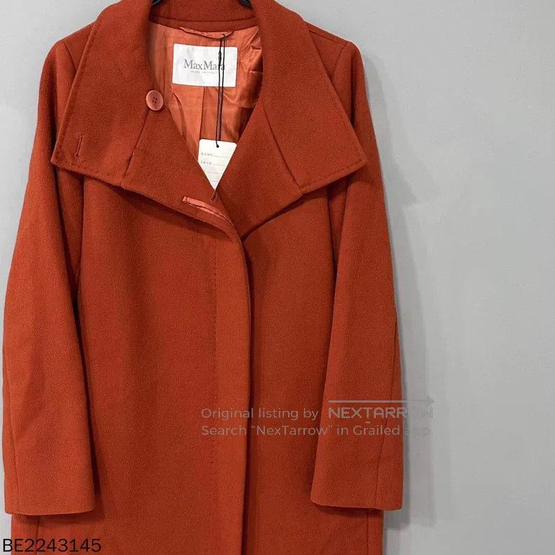 Max Mara Max Mara Orange-red wool coat Size S / US 4 / IT 40 - 4 Thumbnail