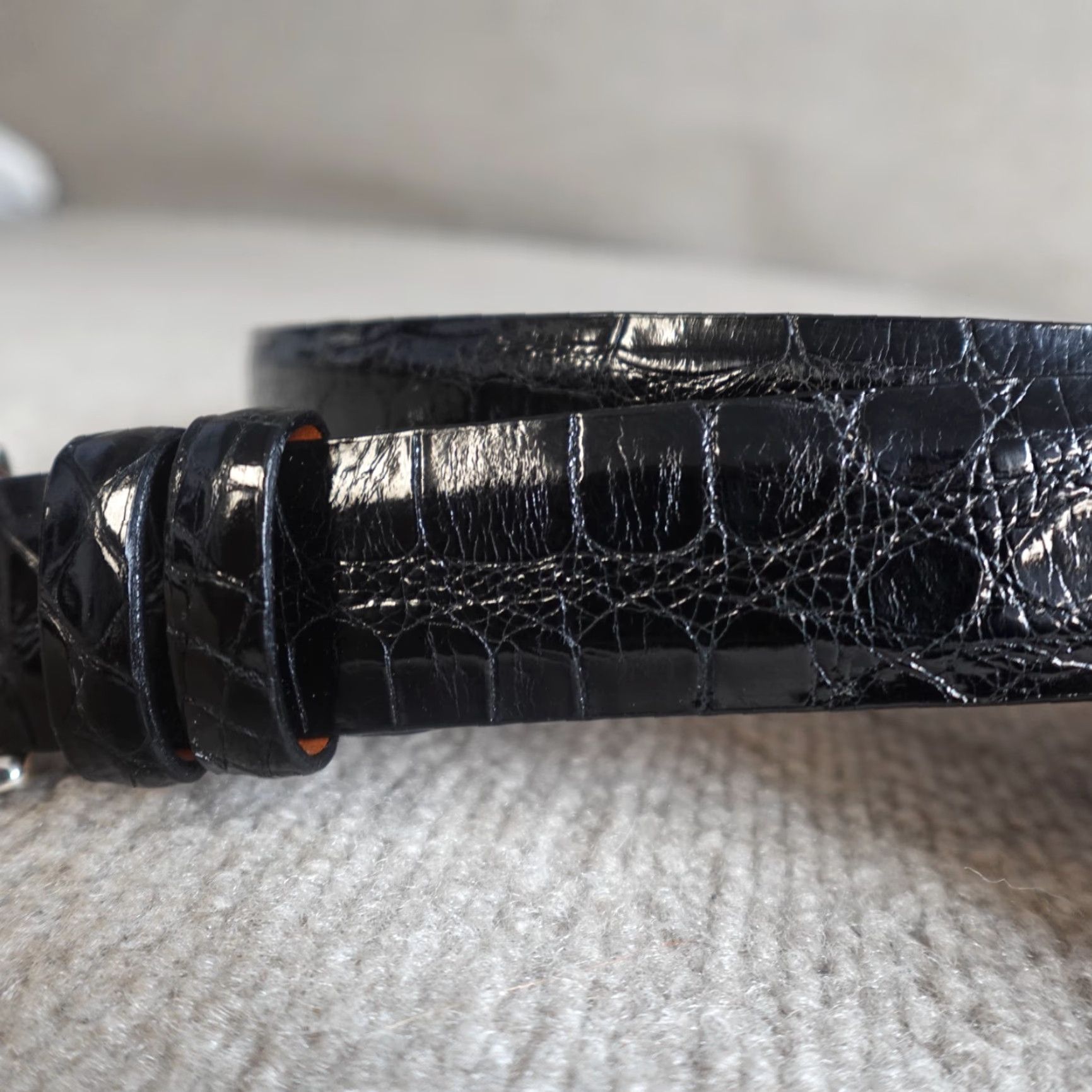 Vintage Traffalgar Mens Belt 36 Black Dress Belt Leather Stainless Steel Buckle Vintage No Size 36 - 3 Thumbnail