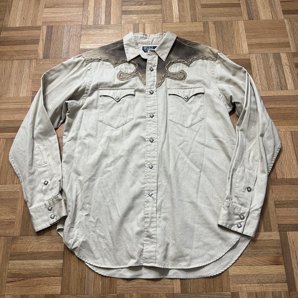 Polo Ralph Lauren Vintage Polo leather western shirt Size US L / EU 52-54 / 3 - 1 Thumbnail